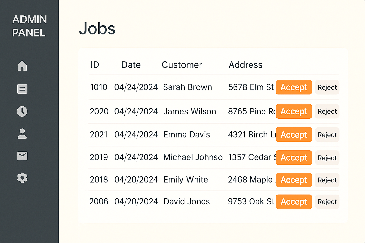 Categories directory screenshot